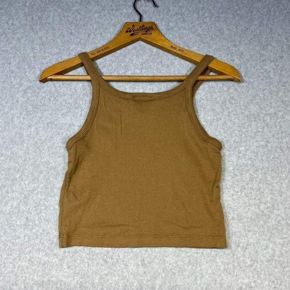 Top Shop Tee Shirt Woman's Cropped Ribbbed 8 - Picture 3 of 3